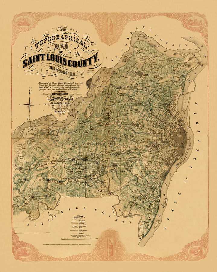 Map Of Saint Louis 1857 Photograph by Andrew Fare
