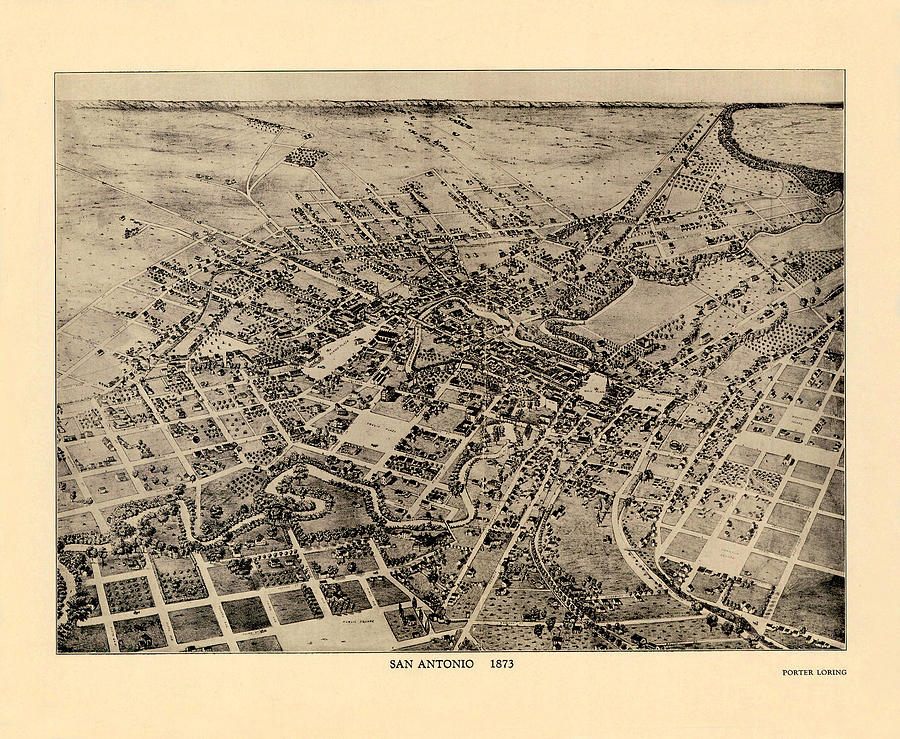 Map Of San Antonio 1873 Photograph by Andrew Fare - Pixels