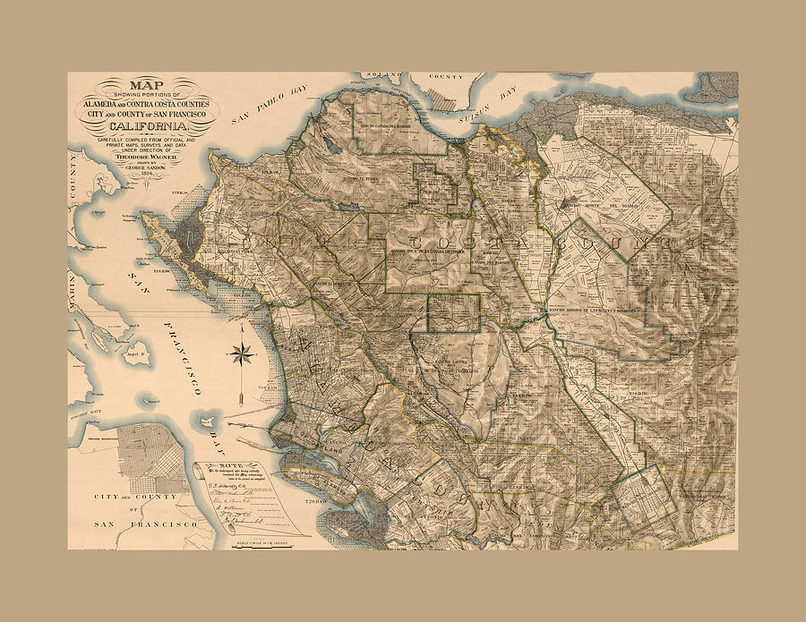 Map Of San Francisco 1894 Photograph by Andrew Fare