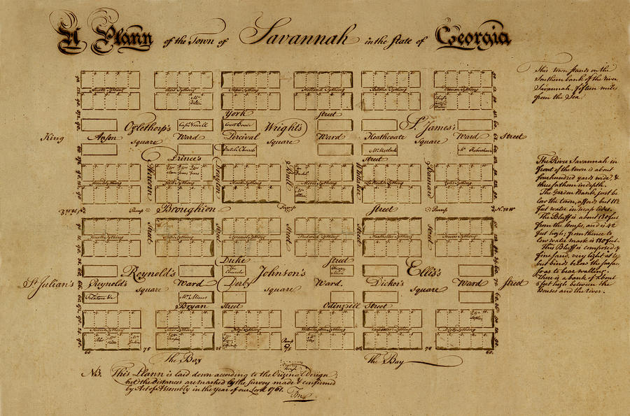 Map Of Savannah 1761 Photograph by Andrew Fare