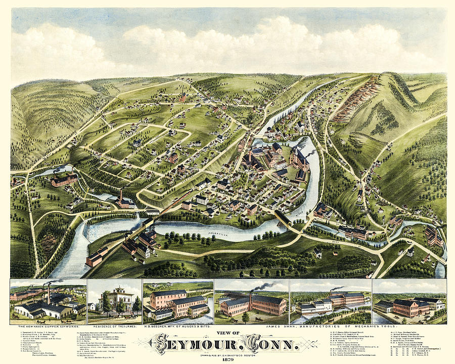 Map of Seymour Connecticut 1879 Photograph by Phil Cardamone