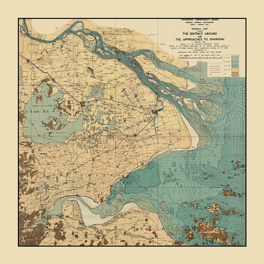 Map Of Shanghai 1920 Photograph by Andrew Fare
