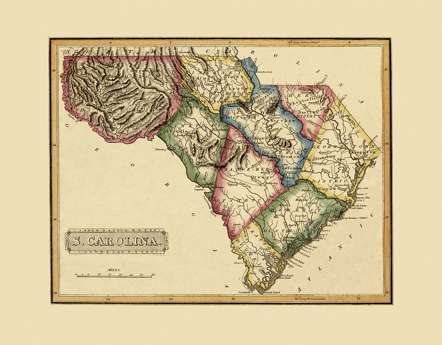 Map Of South Carolina 1817 Photograph by Andrew Fare