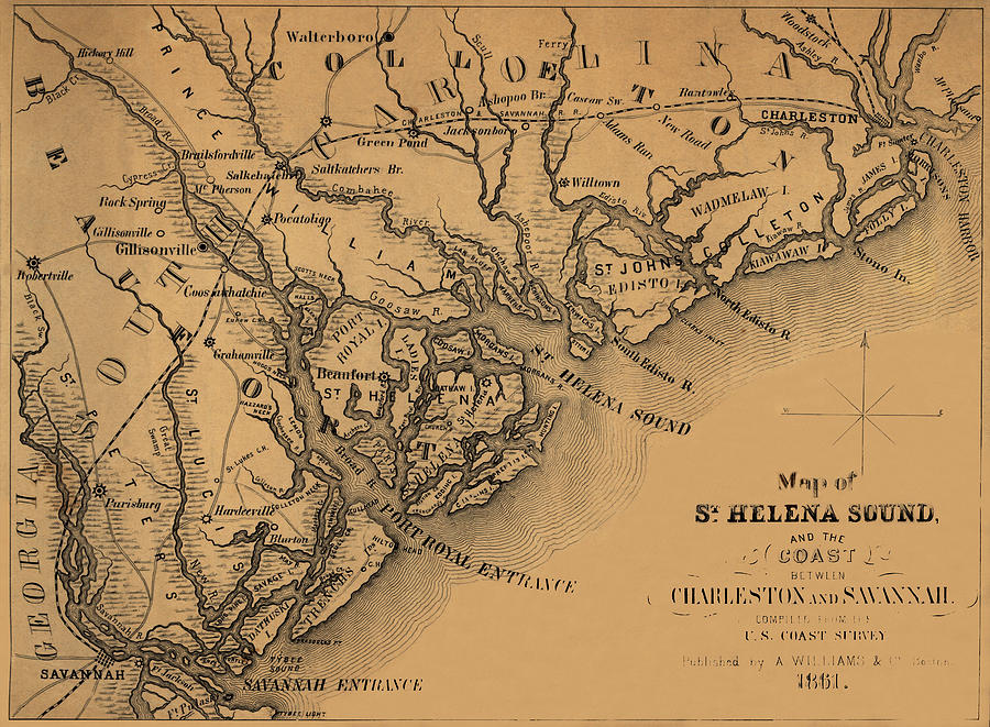 Map Of St Helena Sound 1881 Photograph by Andrew Fare