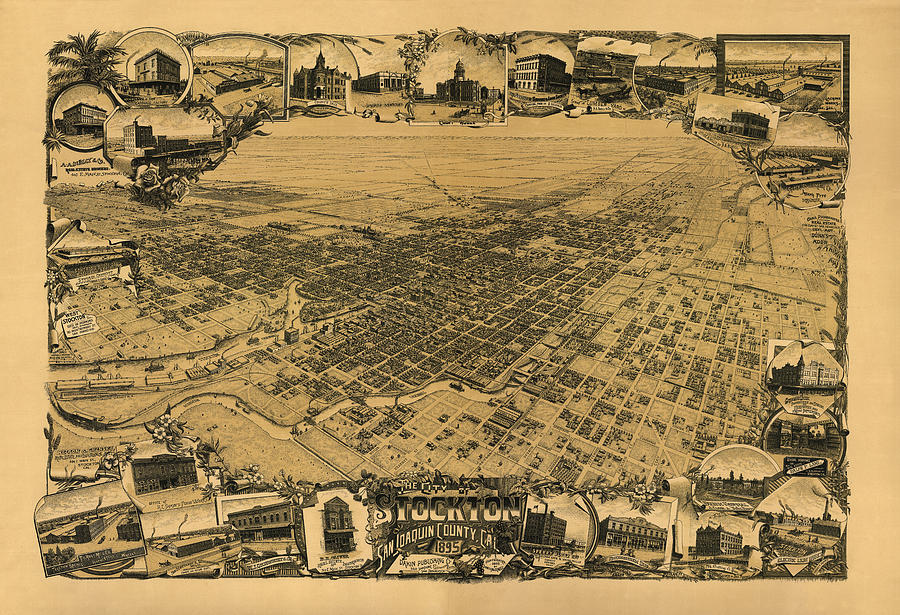 Map of Stockton 1895 Photograph by Andrew Fare