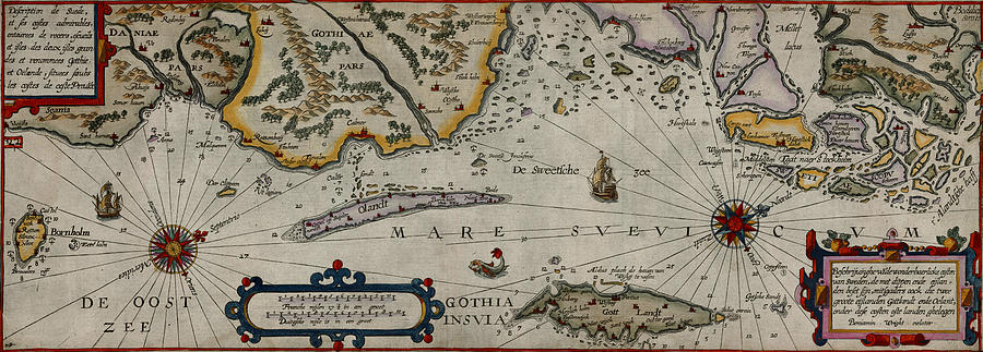 Map Of Sweden 1606 Photograph