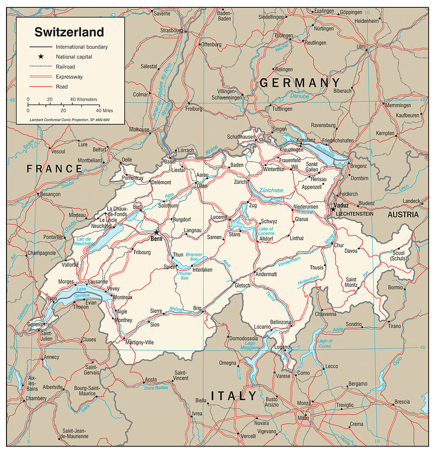 Map of Switzerland Mixed Media by Roy Pedersen - Fine Art America