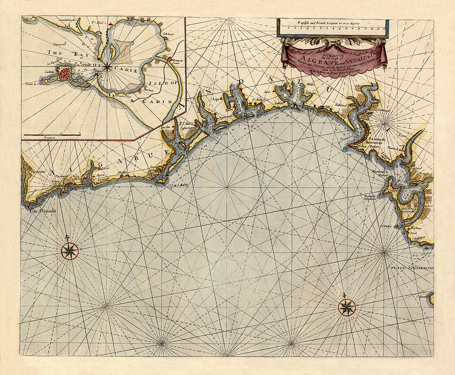 Map Of The Algarve 1690 Photograph by Andrew Fare