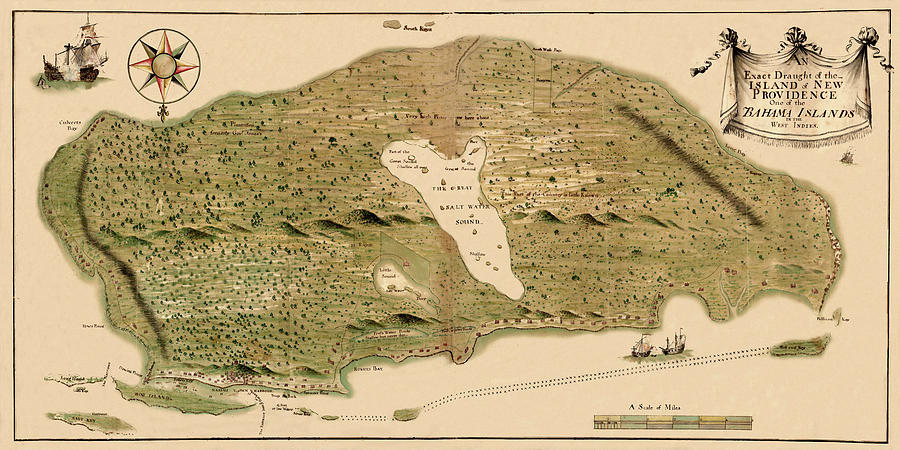 Map Of The Bahamas 1750 Photograph by Andrew Fare