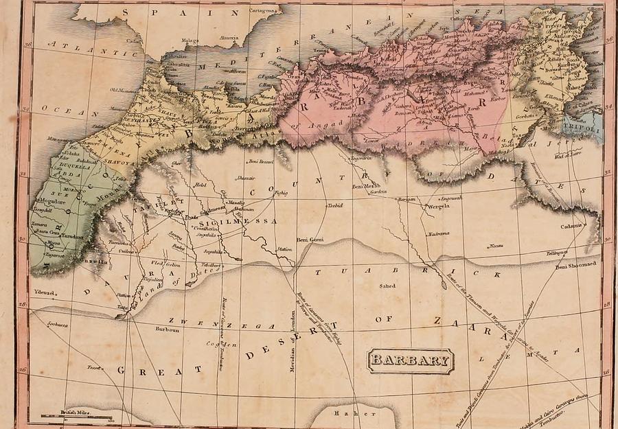 Map Of The Barbary States Of North Everett 