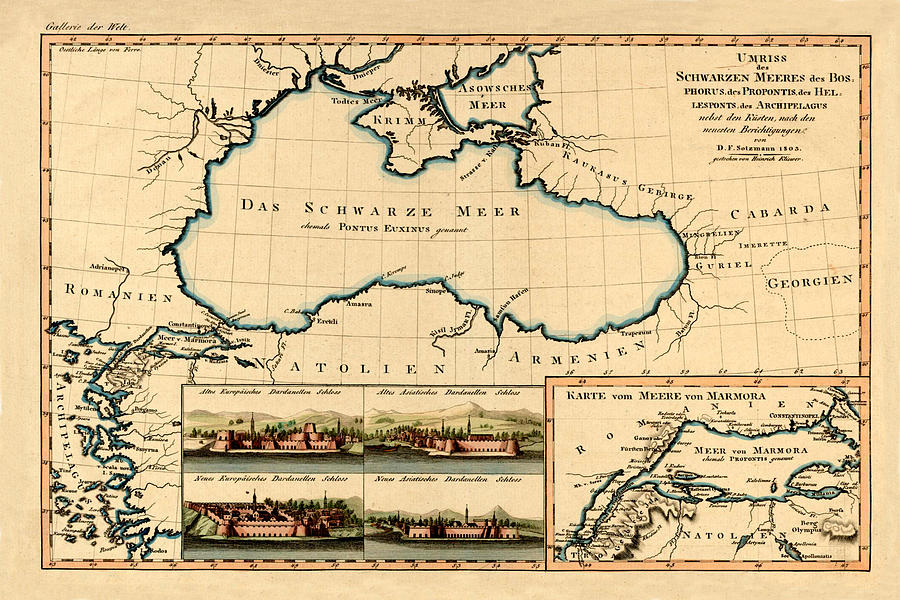 Map Of The Black Sea 1803 Photograph
