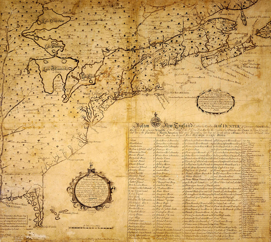 Map Of The Great Lakes 1717 Photograph by Andrew Fare