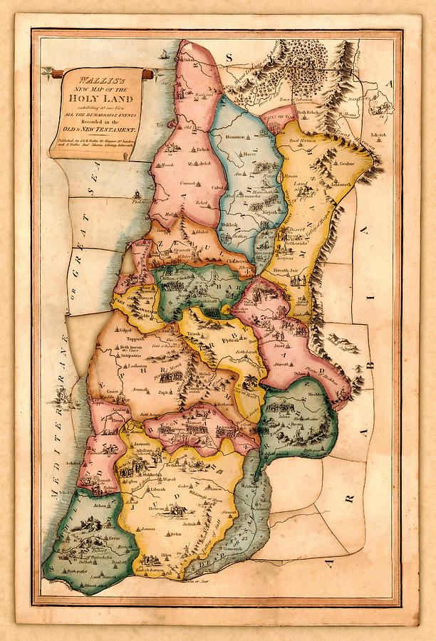Map Of The Holy Land 1815 Photograph by Andrew Fare