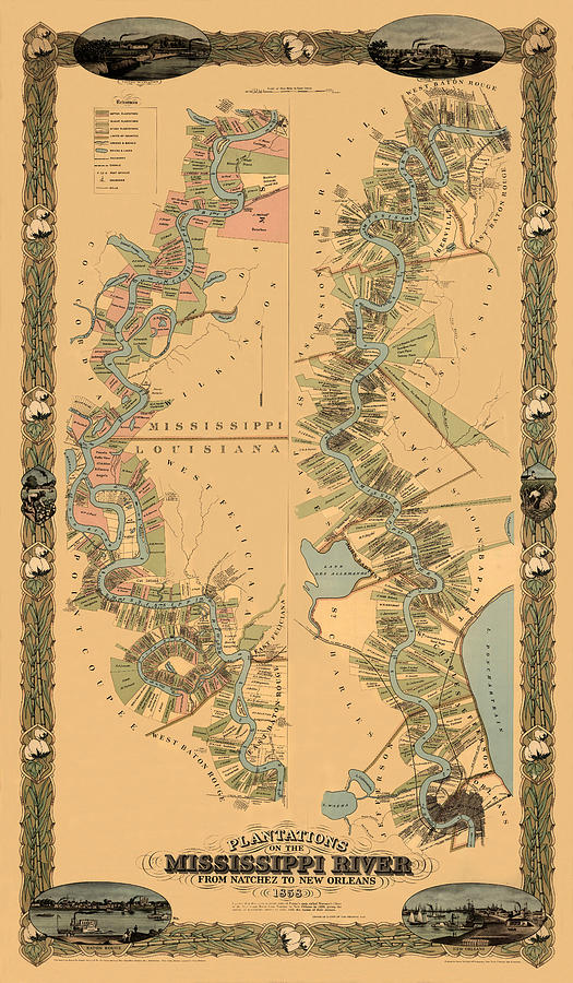 Map Of The Mississippi River 1858 Photograph by Andrew Fare