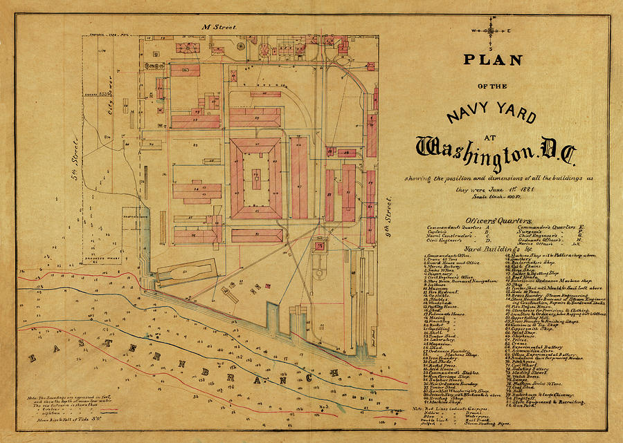 Map Of The Navy Yard 1881 Photograph by Andrew Fare