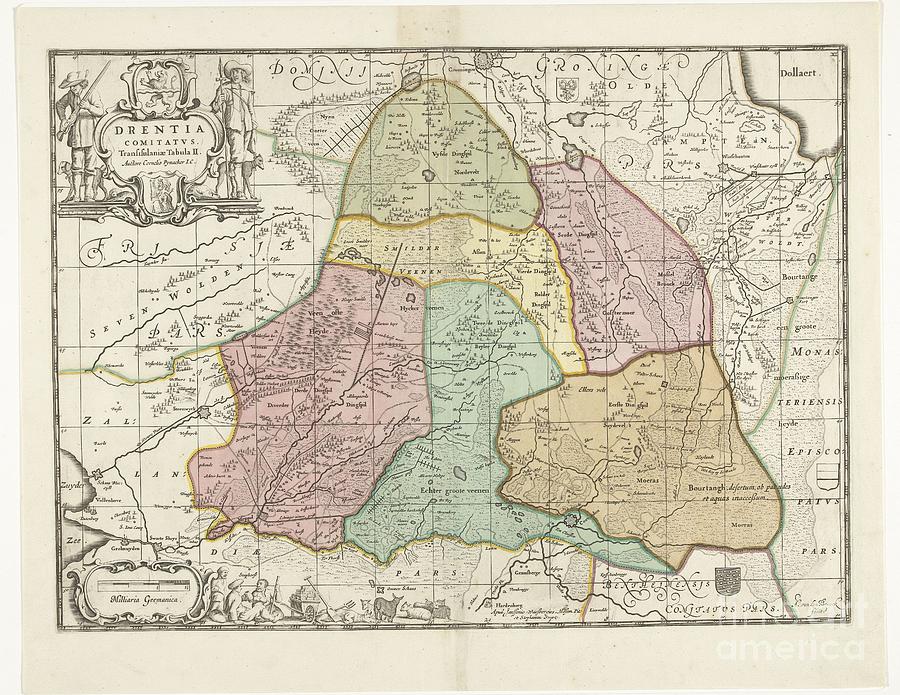 Map of the province of Drenthe Painting by Celestial Images