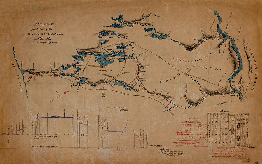 Map Of The Rideau Canal 1829 Photograph