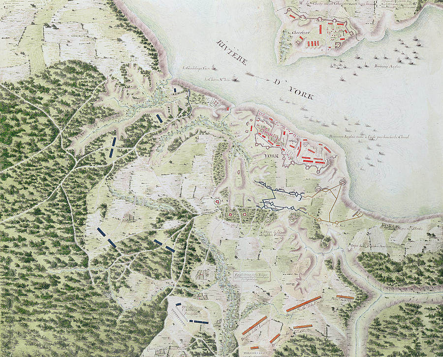 Map Of The Siege Of York Drawing By F Dubourg