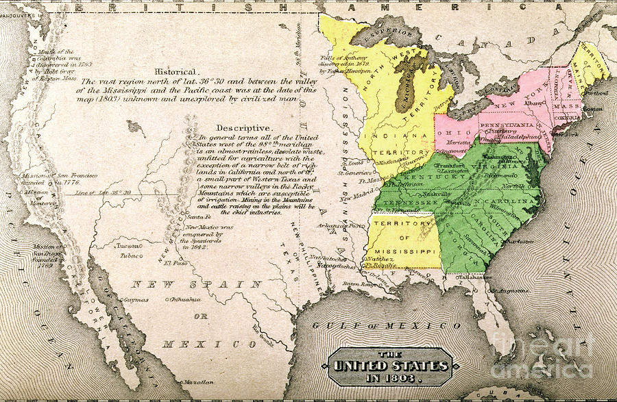 Historic and historical. США 1803. India in 1803.