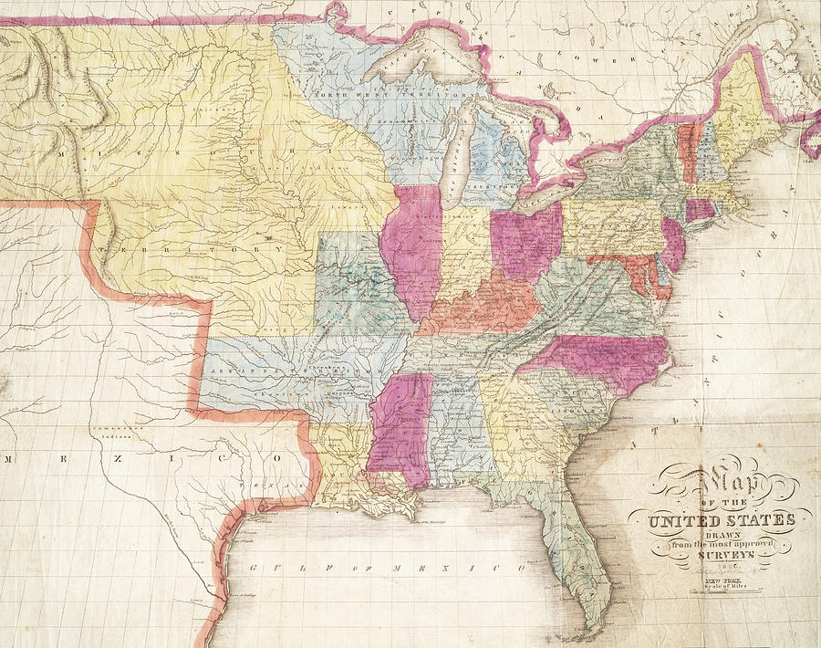 Map of the USA  Digital Art by Roy Pedersen