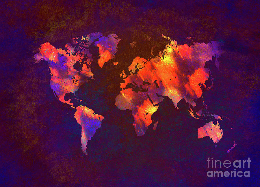 Map Digital Art - Map Of The World Art by Justyna Jaszke JBJart Map Digital Art - Map Of The World Art by Justyna Jaszke JBJart
