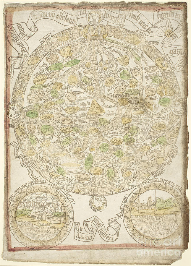 Map Of The World Drawing by German 15th Century - Fine Art America