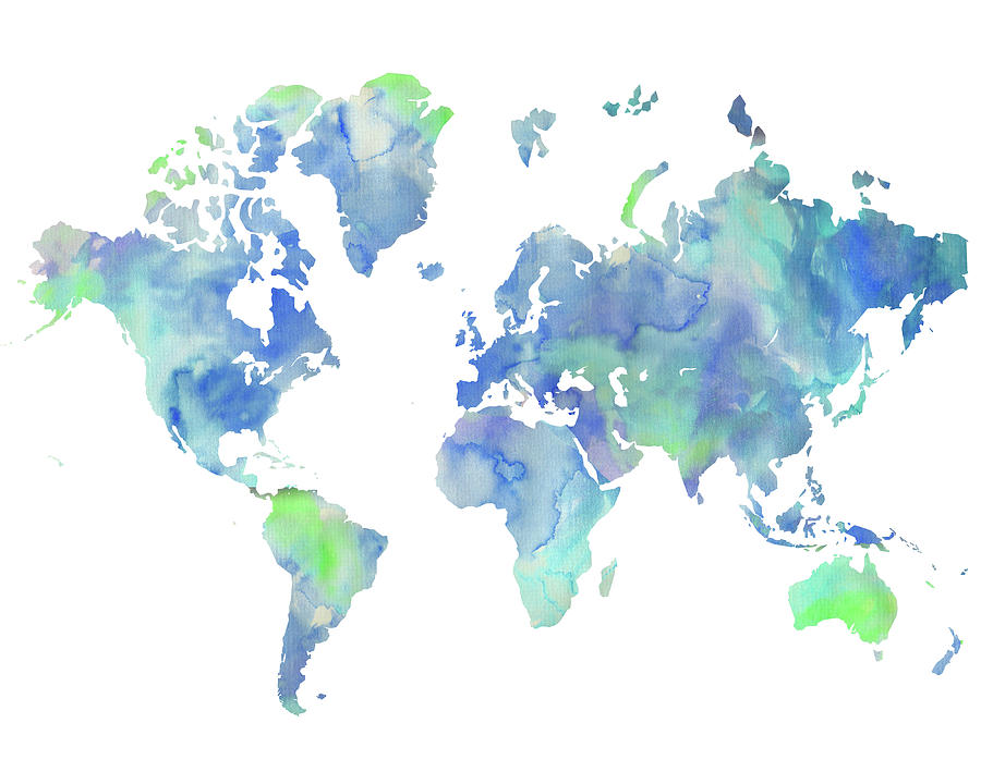 Map Of The World Mixed Media by Jamie Tryon - Pixels