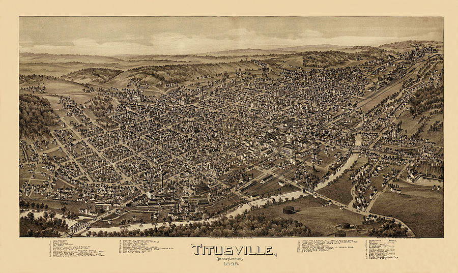 Map Of Titusville 1896 Photograph by Andrew Fare