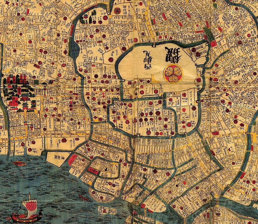 Map Of Tokyo 1845 Photograph by Andrew Fare