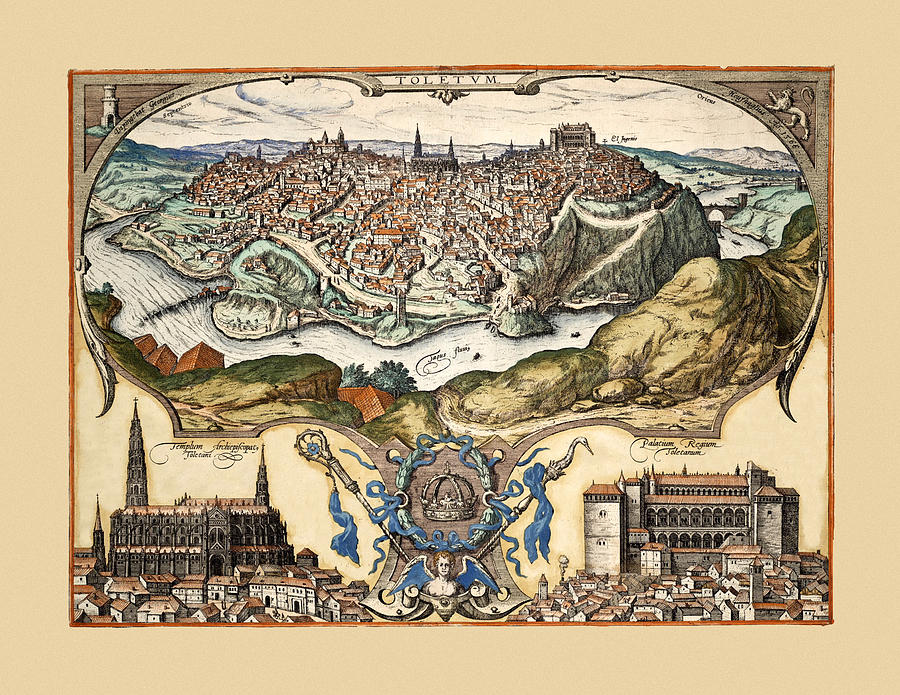 Map Of Toledo 1566 Photograph by Andrew Fare