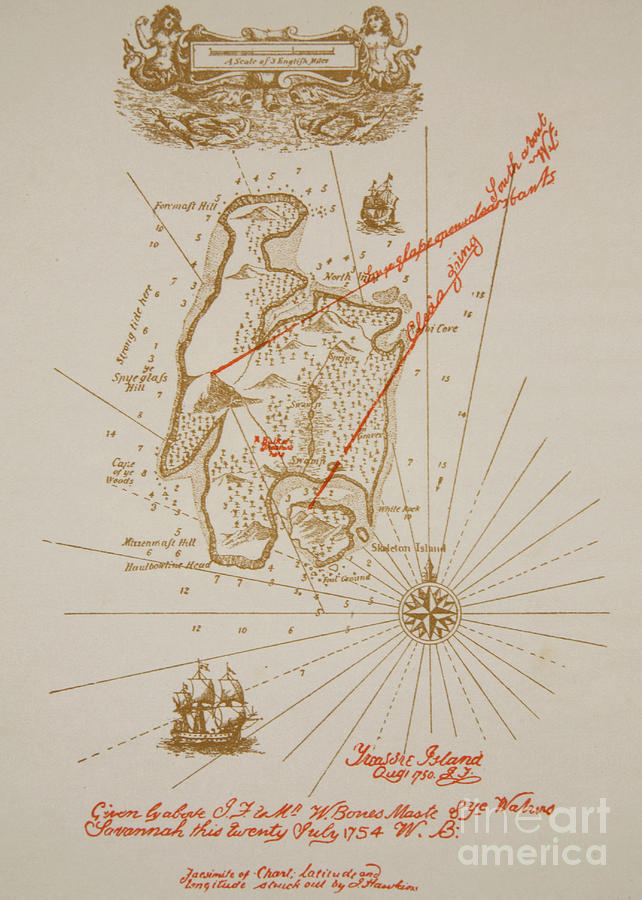 Map of Treasure Island Drawing by Newell Convers Wyeth - Pixels