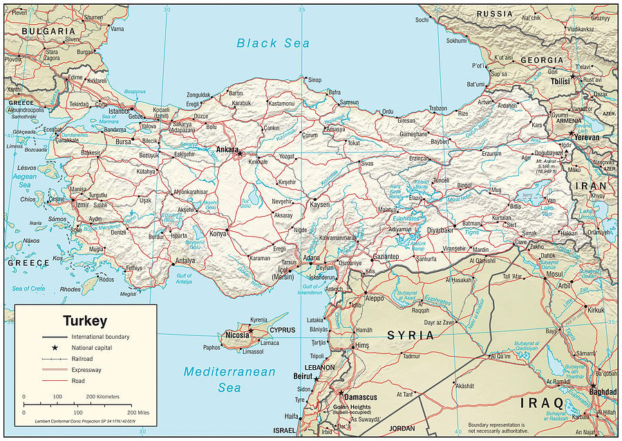 Map of Turkey Mixed Media by Roy Pedersen - Fine Art America