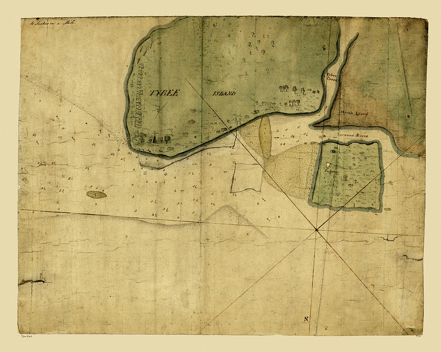 Map Of Tybee Island 1750 Photograph by Andrew Fare