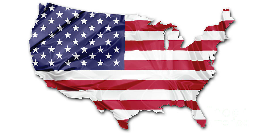 Map of Usa flag Photograph by Benny Marty