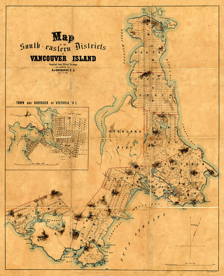Map Of Vancouver Island 1860 Photograph by Andrew Fare