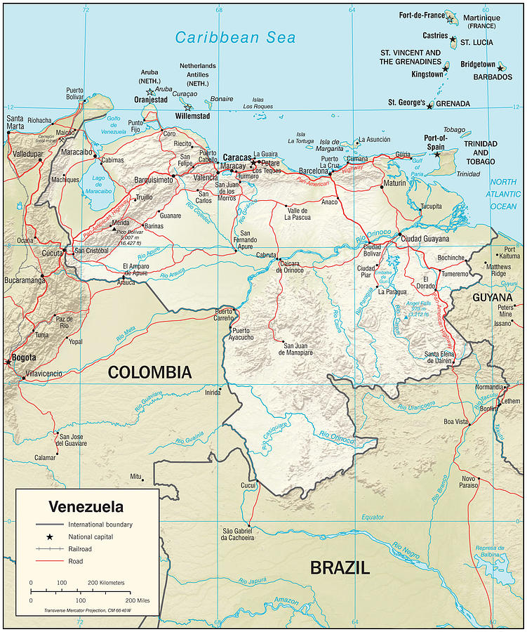 Map of Venezuela Mixed Media by Roy Pedersen