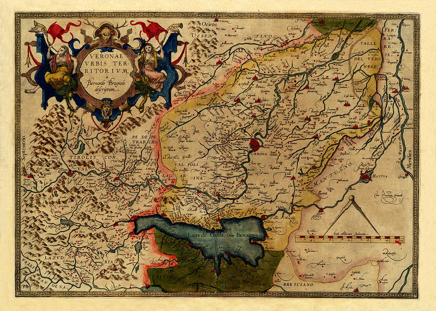 Map Of Verona 1579 Photograph