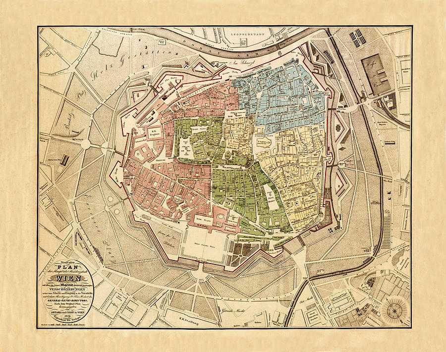 Map Of Vienna 1819 Photograph by Andrew Fare