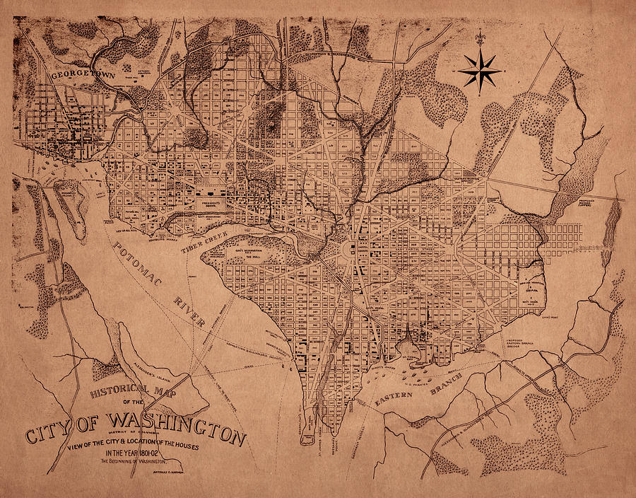 Map Of Washington 1802 Photograph by Andrew Fare