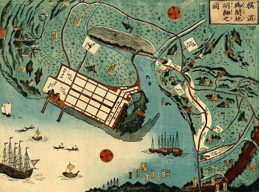 Map Of Yokohama 1859 Photograph by Andrew Fare