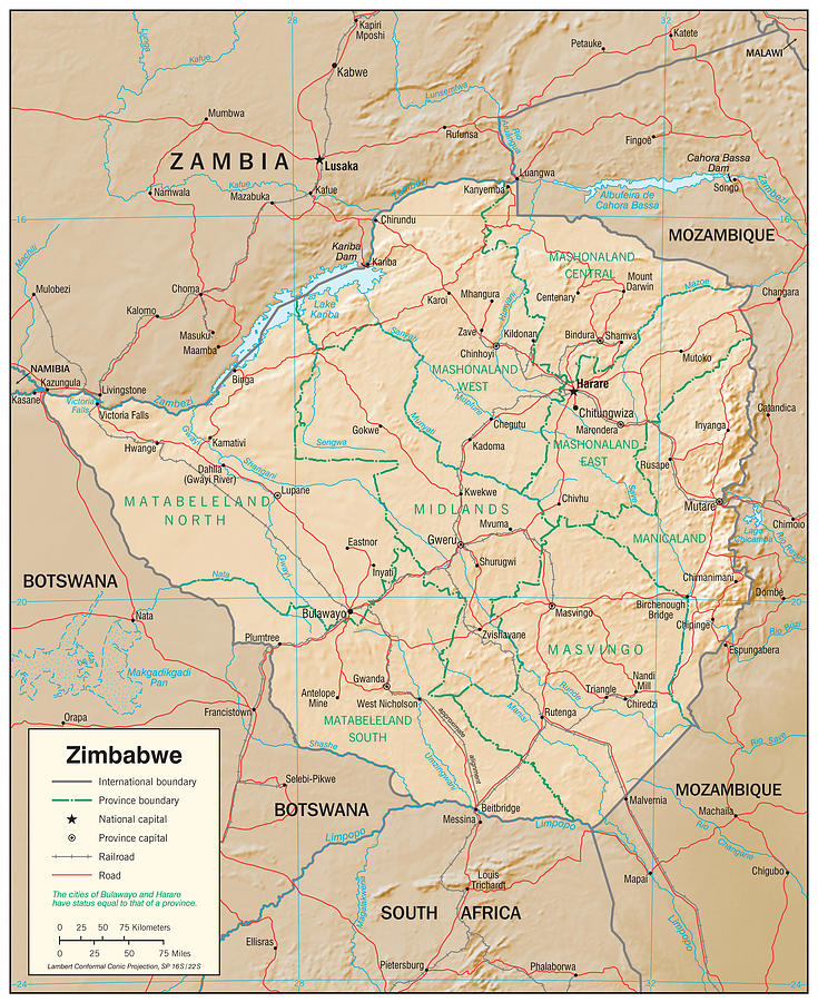 Map of Zimbabwe Mixed Media by Roy Pedersen | Pixels