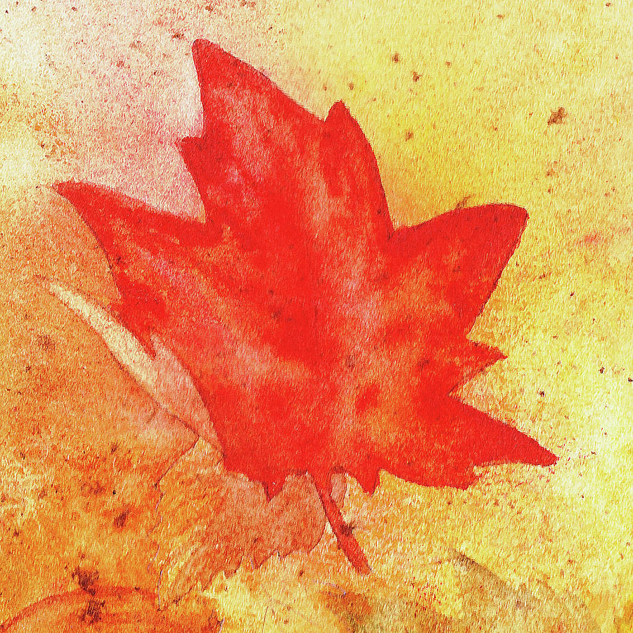 Maple Leaf Drifting With The Wind Painting by Irina Sztukowski