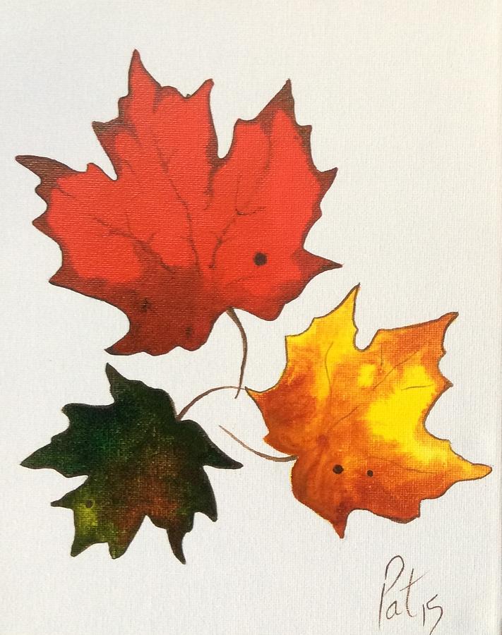 Fall Painting - Maple Leaf Trio by Pat Purdy
