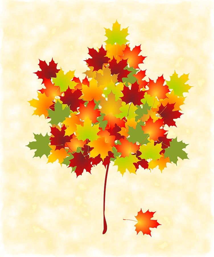 Maple Leaves Digital Art by Anastasiya Malakhova
