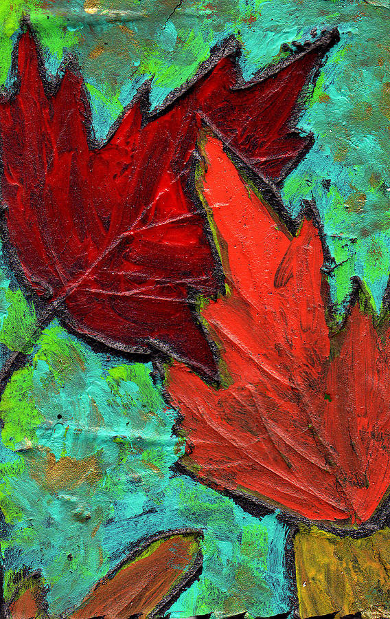Nature Painting - Maple leaves by Wayne Potrafka