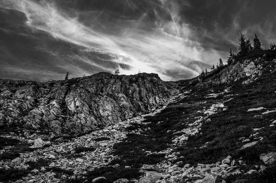 Maple Pass Loop Rocks Black and White Photograph by Pelo Blanco Photo