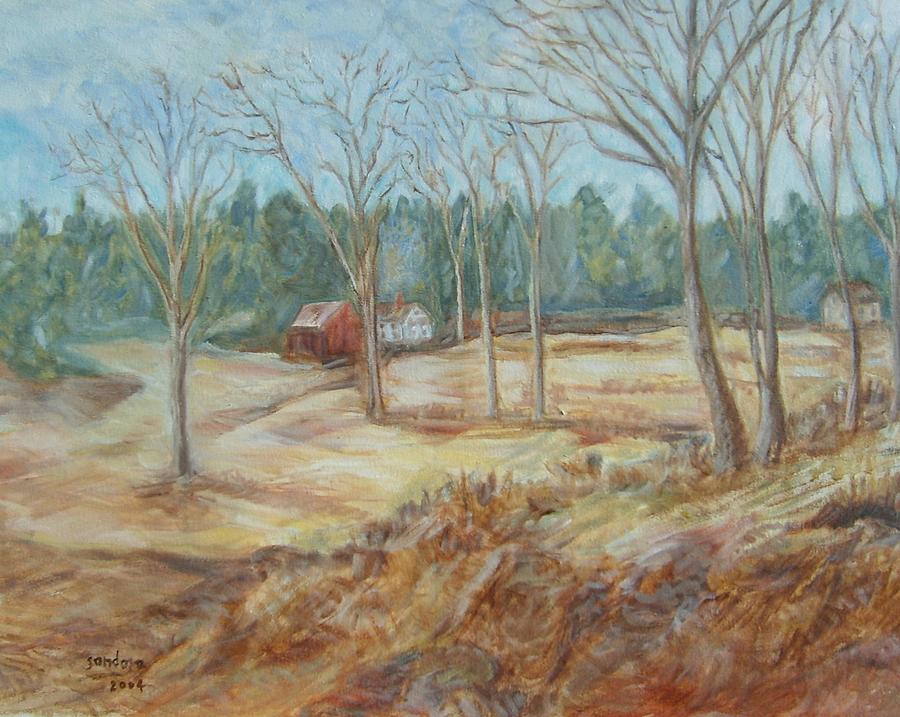 Landscape Painting - Maple syrup farm by Joseph Sandora Jr