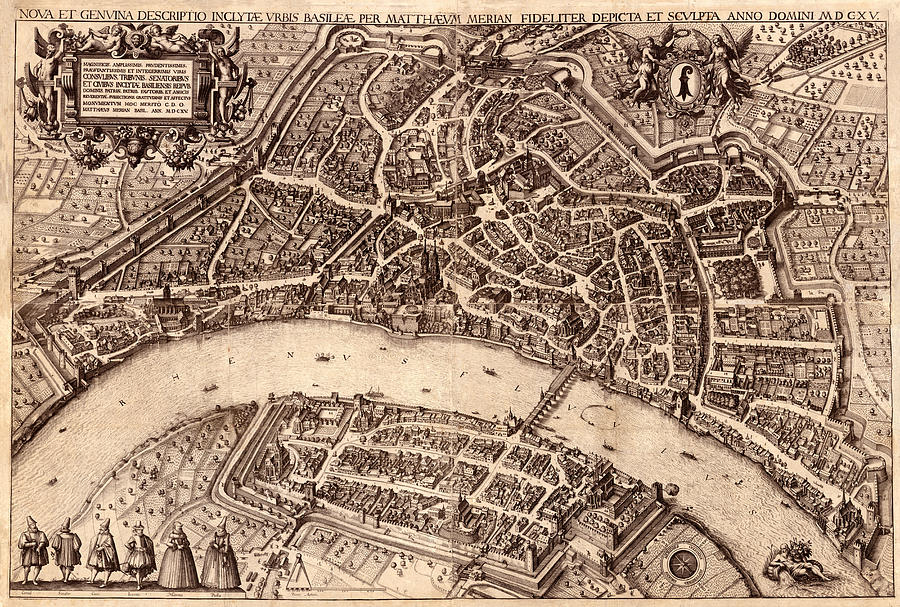 Map Of Basel 1615 Photograph by Andrew Fare - Fine Art America