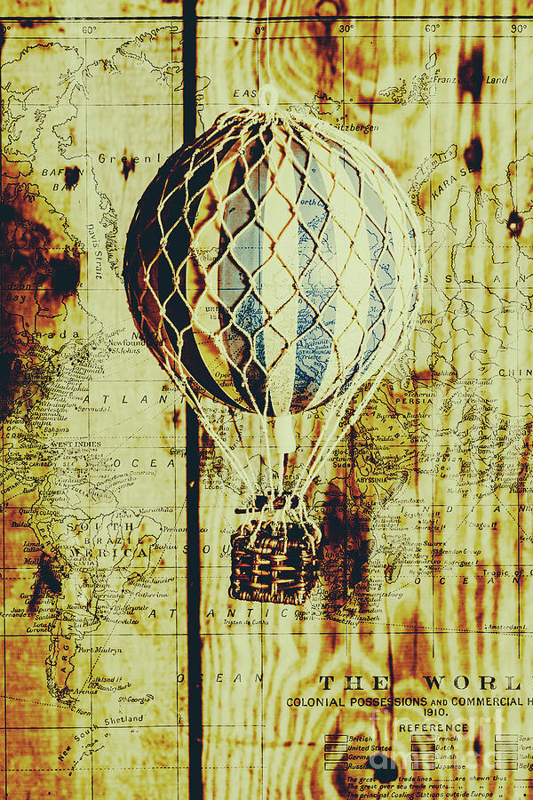 Vintage Photograph - Mapping a hot air balloon by Jorgo Photography