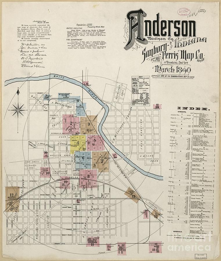 Maps Sanborn Fire Insurance Map from Anderson Painting by MotionAge Designs
